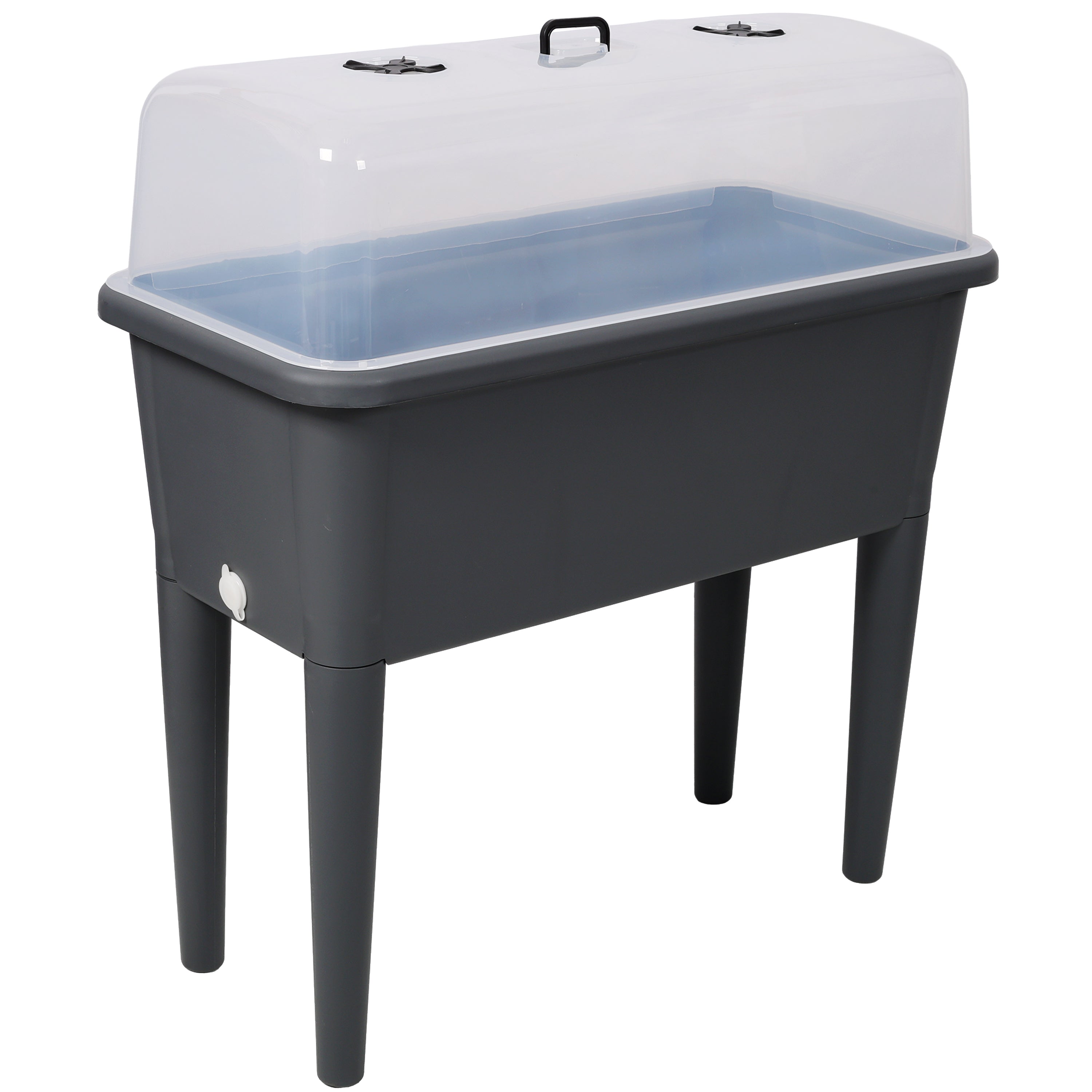 Raised Garden Bed with Ventilated Transparent Greenhouse Lid