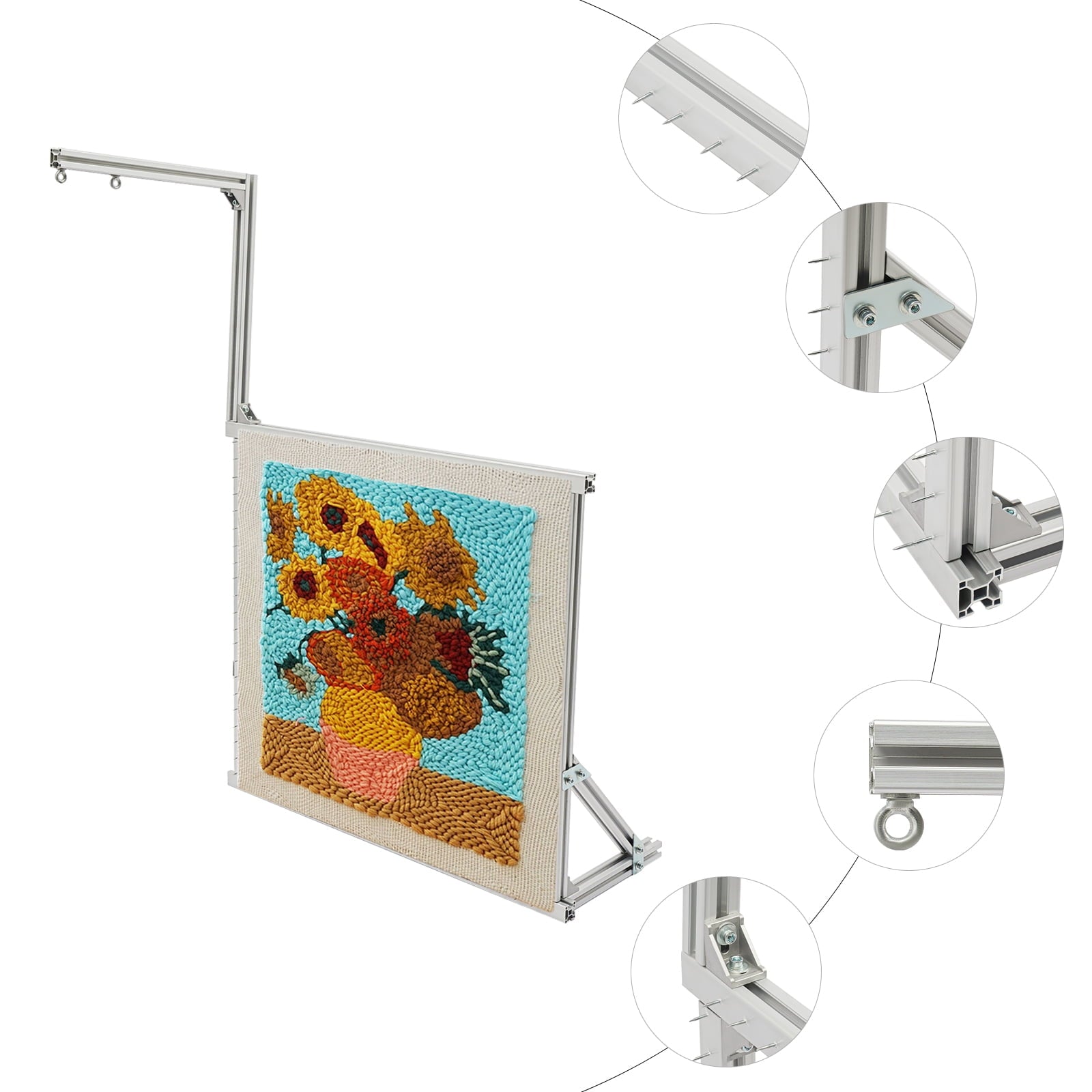 Dwellnix DIY Rug Tufting Frame with Aluminum Alloy Construction, Adjus
