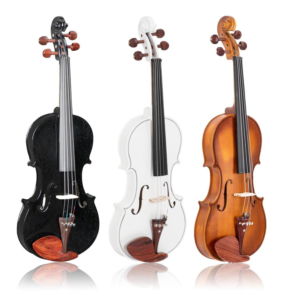 Glarry 4/4 Violin for Beginner with Case, Bow,Shoulder, Matte White