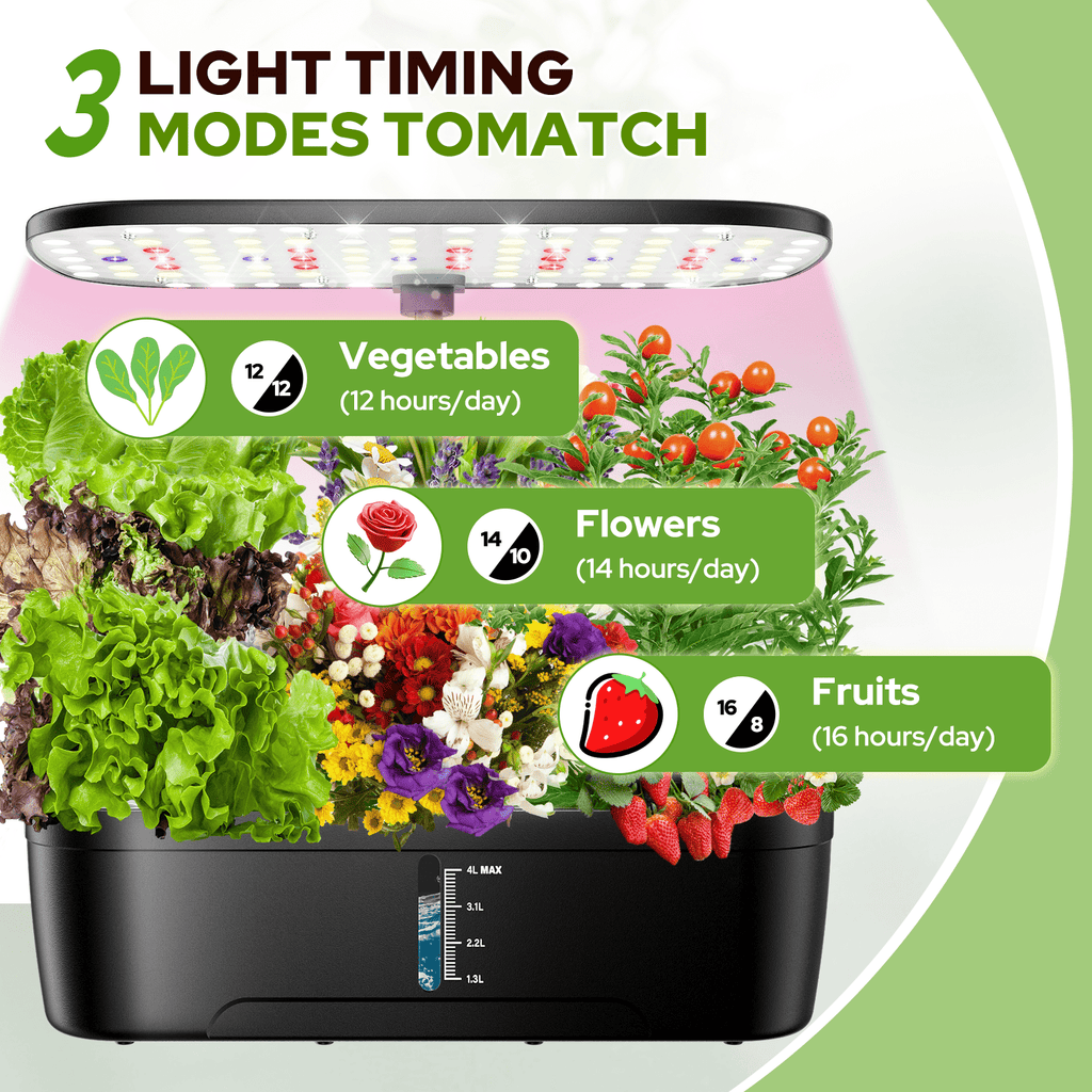 52 Pods Hydroponics Growing System Kit Indoor Herb Garden with Grow Li