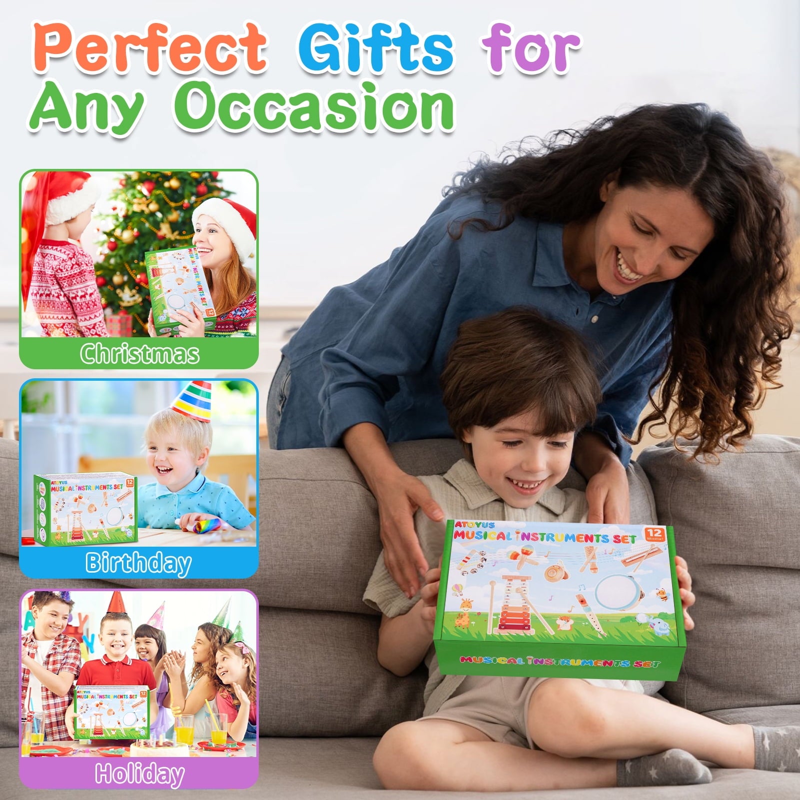 Wooden Musical Instruments for Toddlers 1-3 - Montessori Educational T