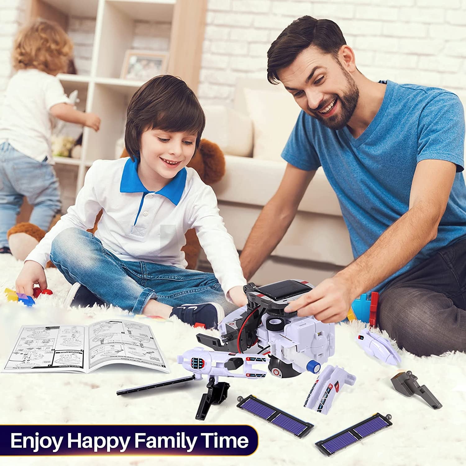 Rirool 6-in-1 Solar Robot Kit for Kids Ages 8-12, STEM Space Station,