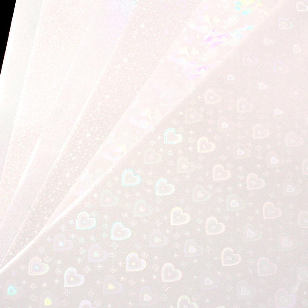 30 Sheets A4 Holographic Sticker Paper, Waterproof Clear Vinyl Laminat