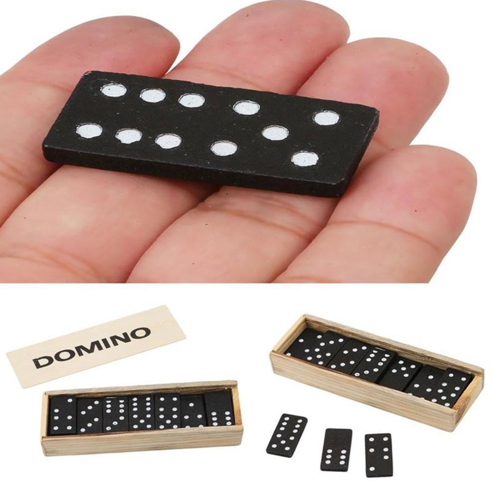 Wooden Boxed Black Dominoes Wooden Board Game Teaching Aids