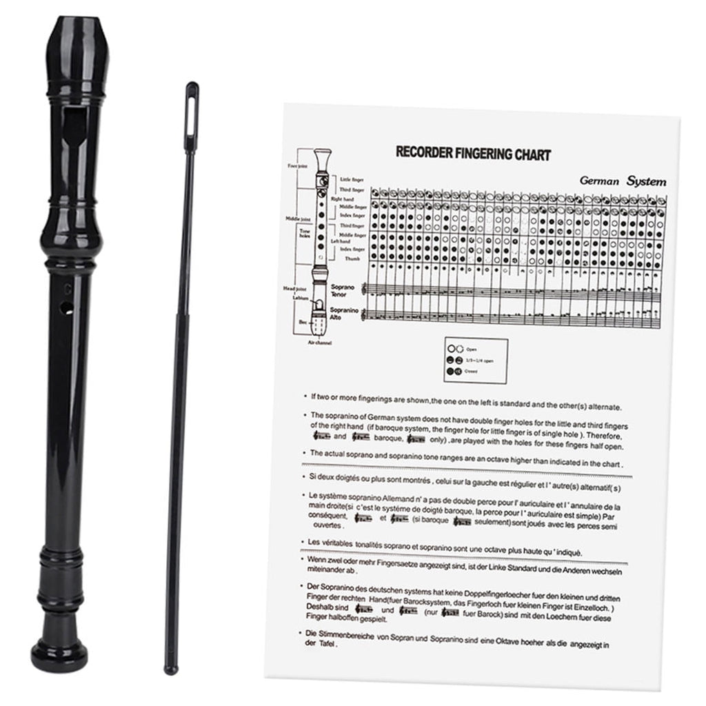 WHAMVOX 8-Hole Black Recorder Flute for Kids and Students - Beginner M
