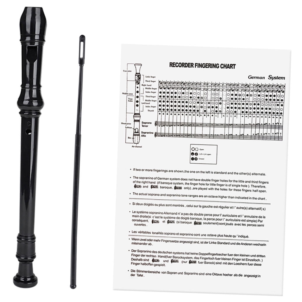 WHAMVOX 8-Hole Black Recorder Flute for Kids and Students - Beginner M
