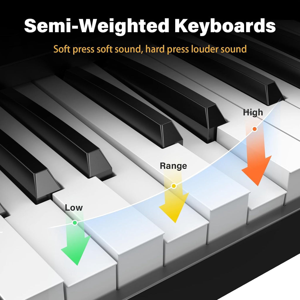 88-Key Foldable Digital Piano Keyboard with Portable Carrying Bag –