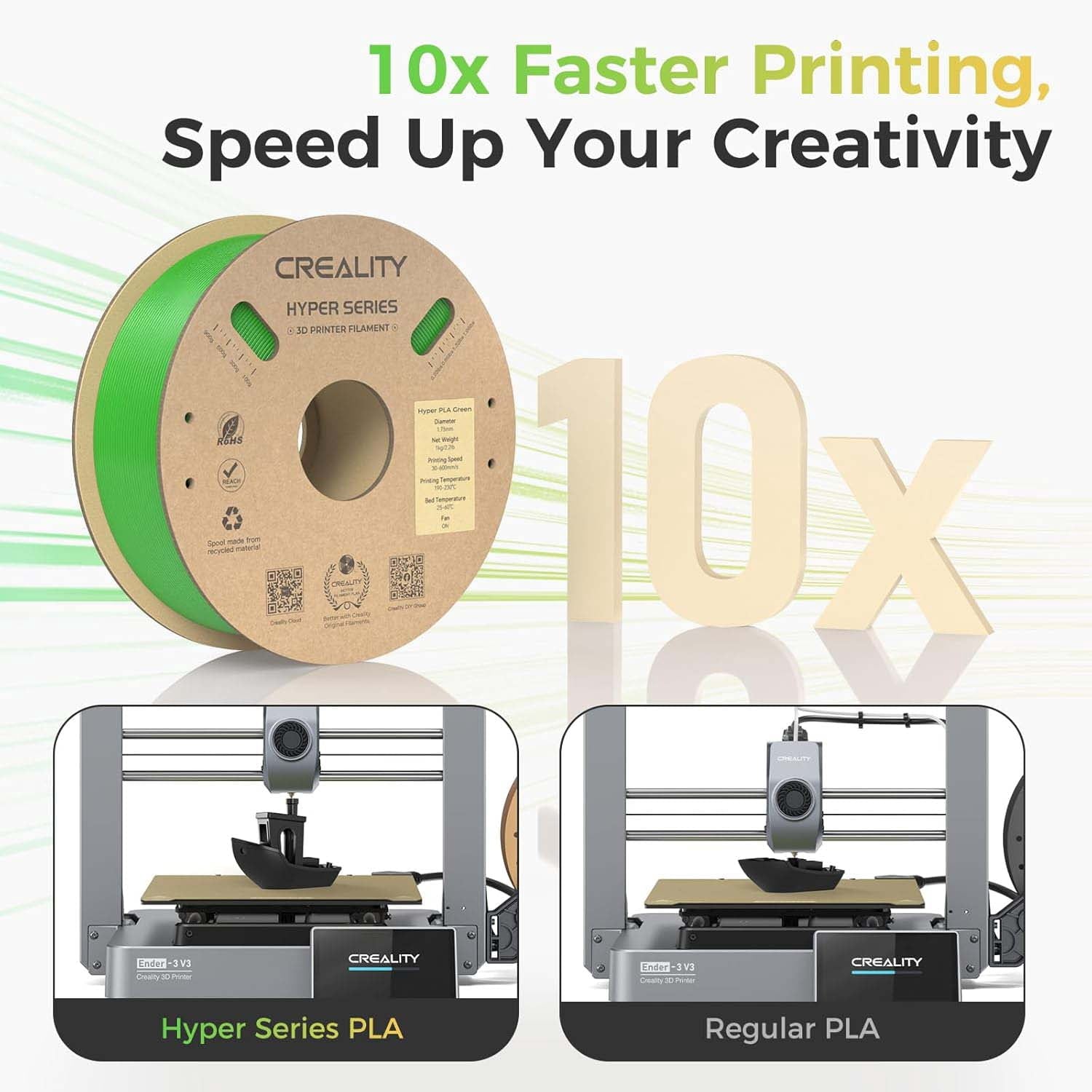 Creality Hyper PLA 3D Printer Filament 600mm/s High-Speed +/-0.03mm Ac