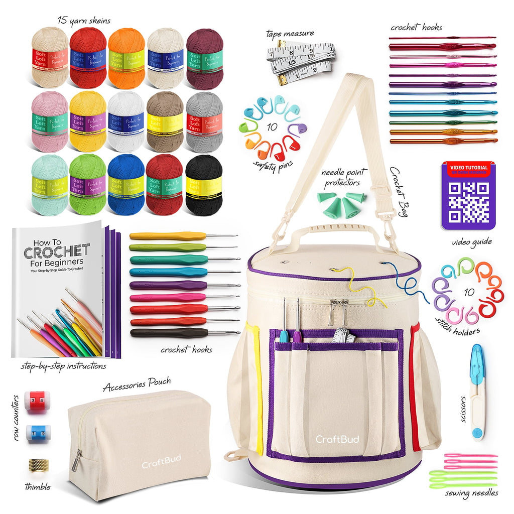 Craftbud Crochet Kit For Beginners, Yarn For Crochet Set With Crochet