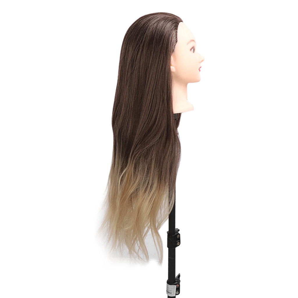 Yajisi Blonde Gray Gradient Synthetic Hair Mannequin Head Complete Set