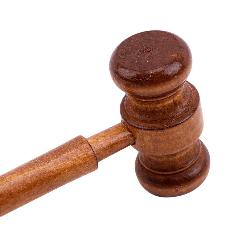 1PC Crafted Court Hammer Gavel Handmade Wooden Auction Lawyer Judge Ha