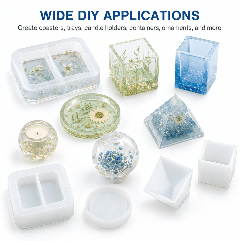 Kabuer Silicone Epoxy Resin Molds and DIY Casting Tool Kit, 21-Piece