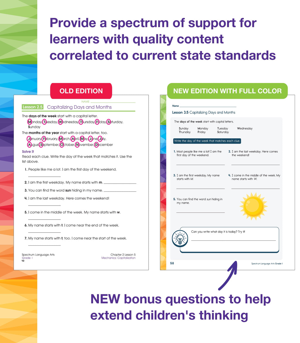 Spectrum Spectrum Language Arts Workbook, Grade 1, (Paperback)