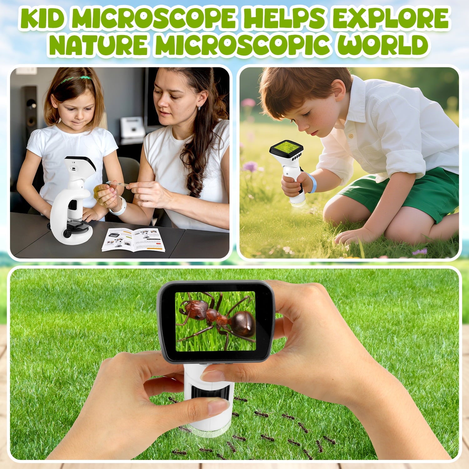 UUSUOO Microscope for Kids,Beginner STEM Microscope Kit,Educational To