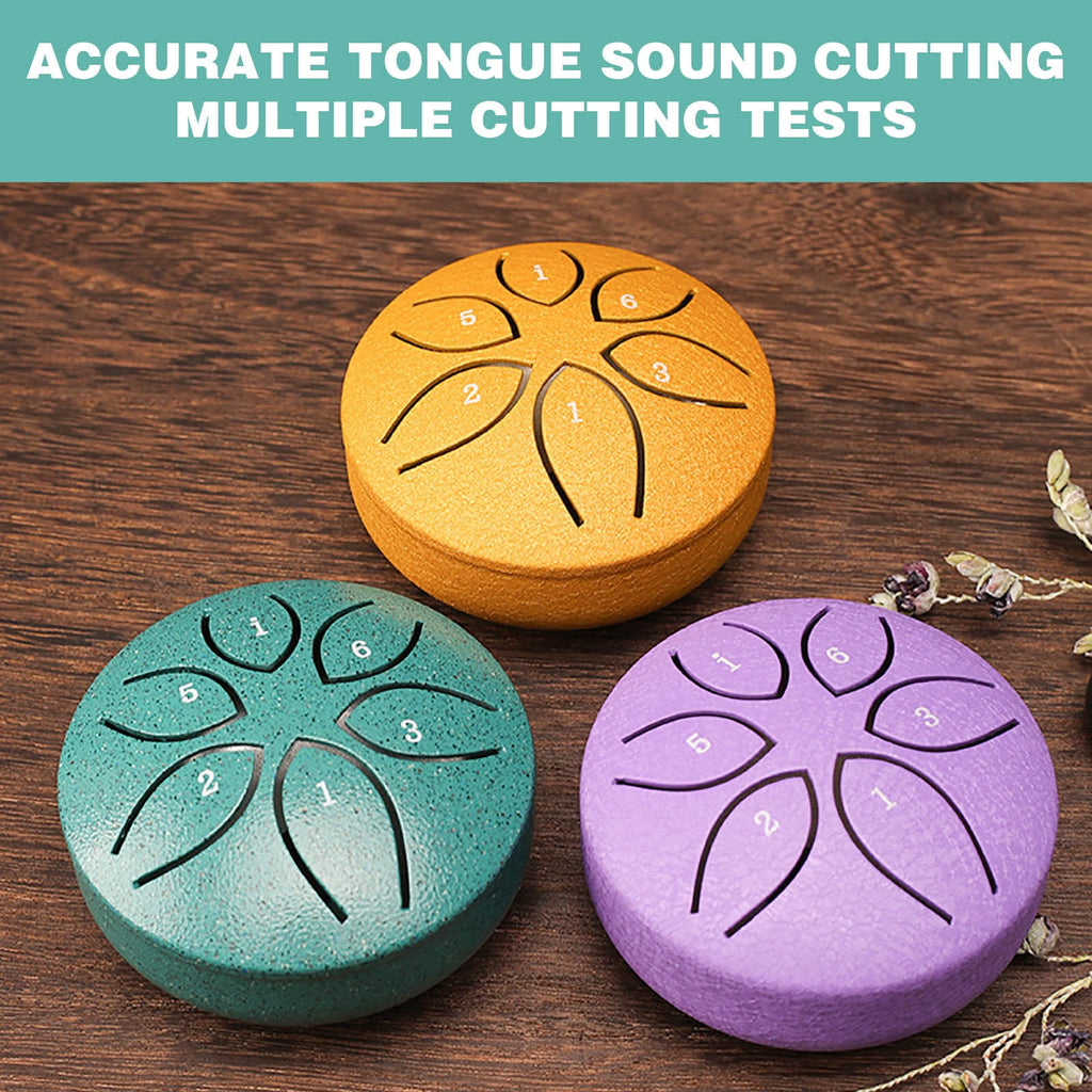 Qocolhg Outdoor Musical Rain Drums, 3 inch 6 Tone C Key Steel Tongue D