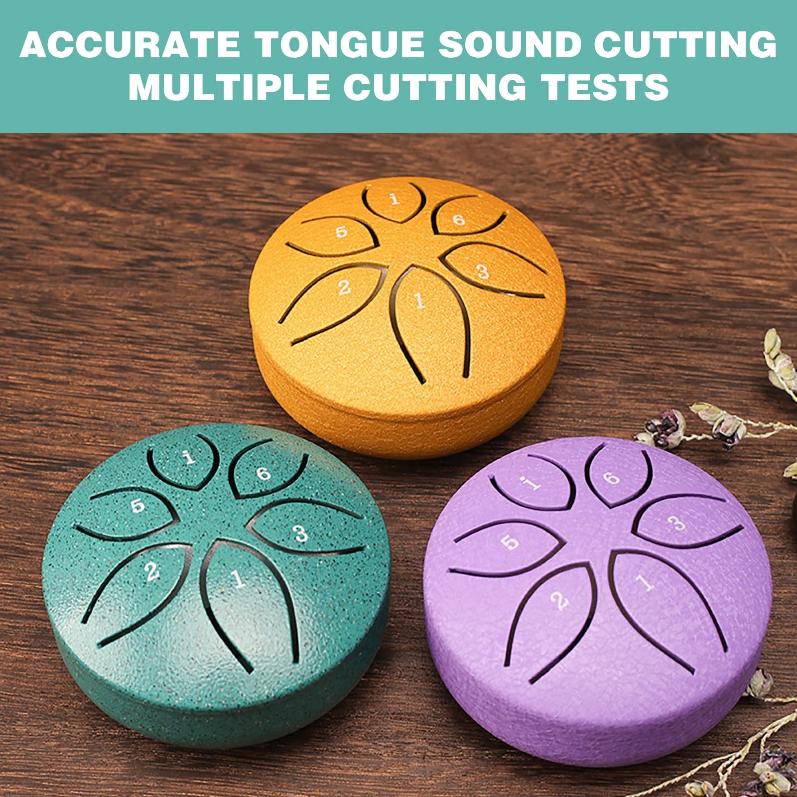 Qocolhg Outdoor Musical Rain Drums, 3 inch 6 Tone C Key Steel Tongue D