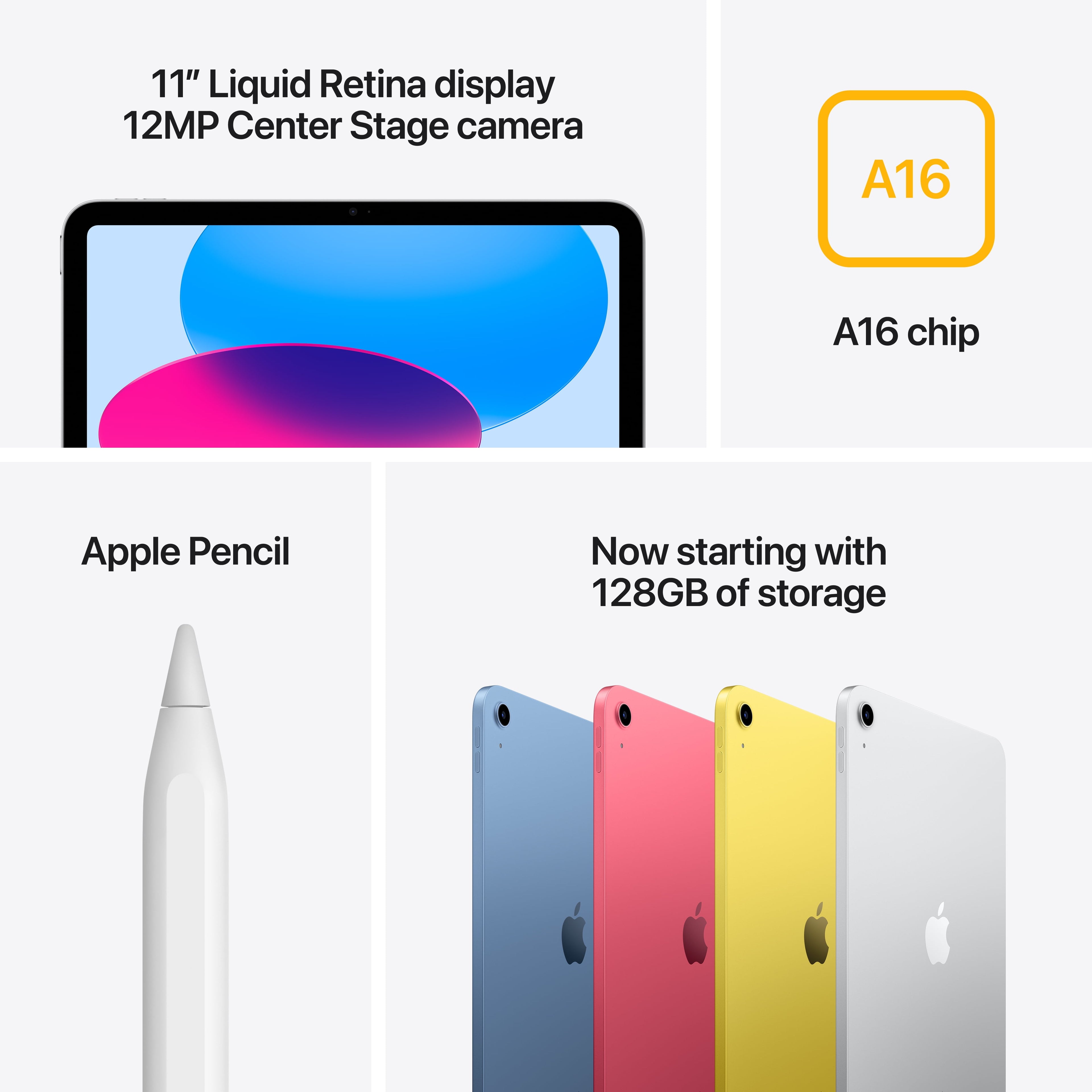 2025 Apple 11-inch iPad A16 Wi-Fi 128GB - Silver