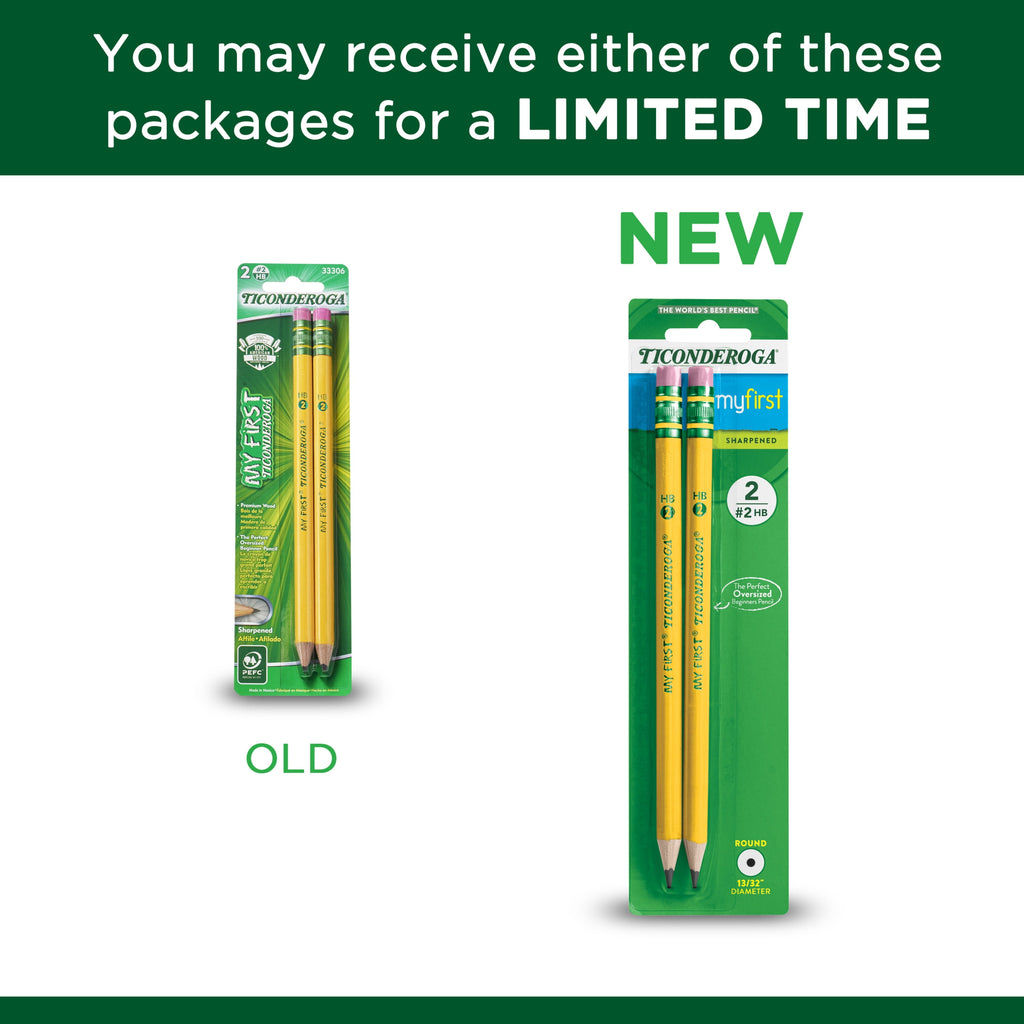 Dixon Ticonderoga Number 2 My First Beginner Pencil, Jumbo, Yellow Bar