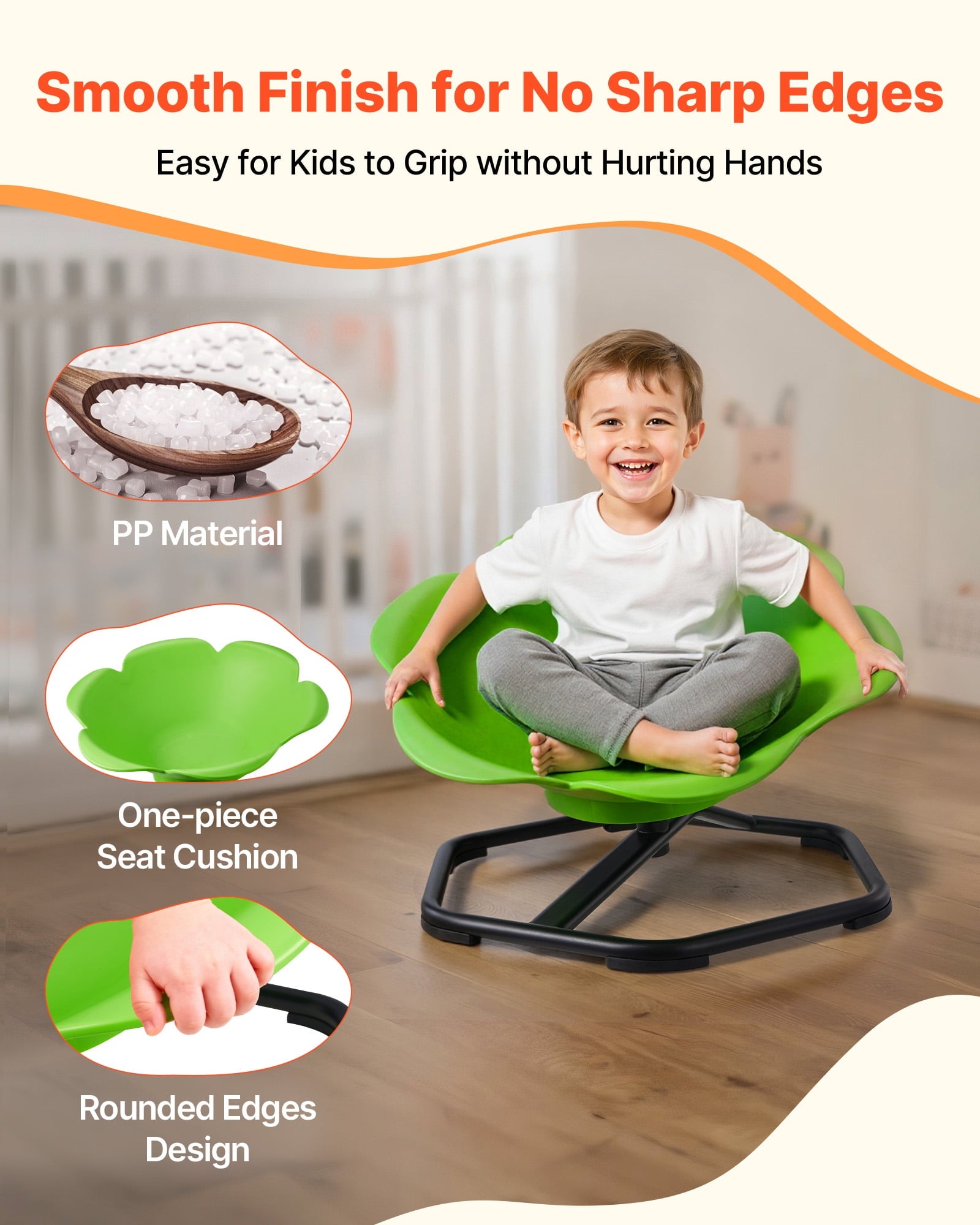 Kids Swivel Chair - green, 220lbs Capacity