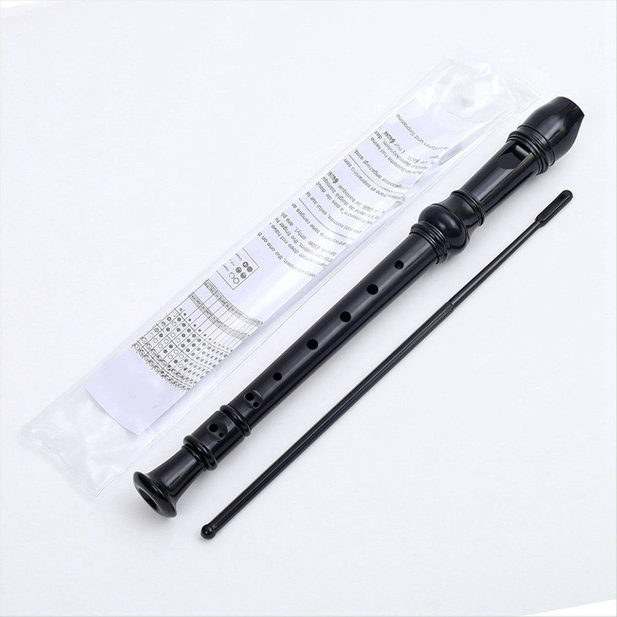 -8 Holes Soprano Recorder with Cleaning Rod, German Style C Key Record