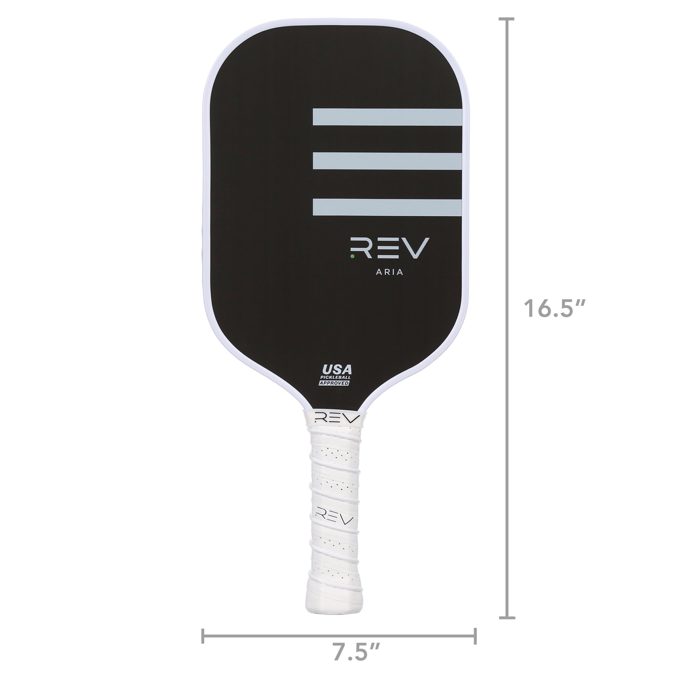 REV Aria Pickleball Paddle, Raw T700 Carbon Fiber Face, Polypropylene