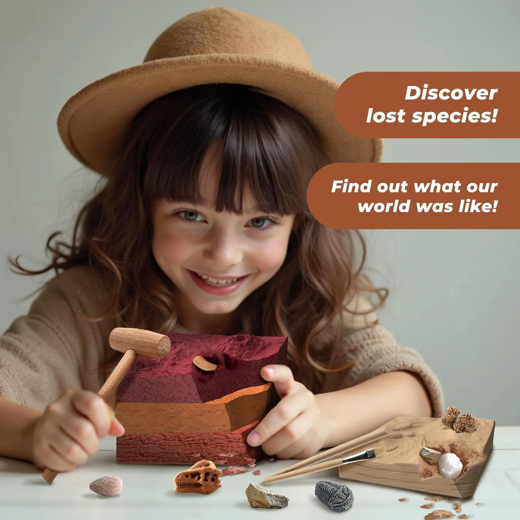 Piano Potato Paleontological Site Fossil Dig Kit for Kids, 4 Eras Laye