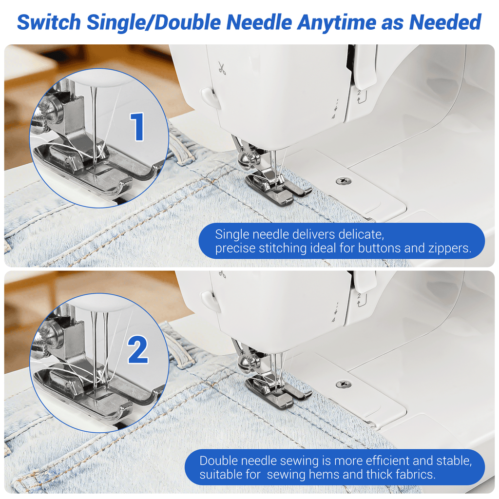 BCOOSS Sewing Machine for Beginner Portable Sewing Machine With 45 Sti