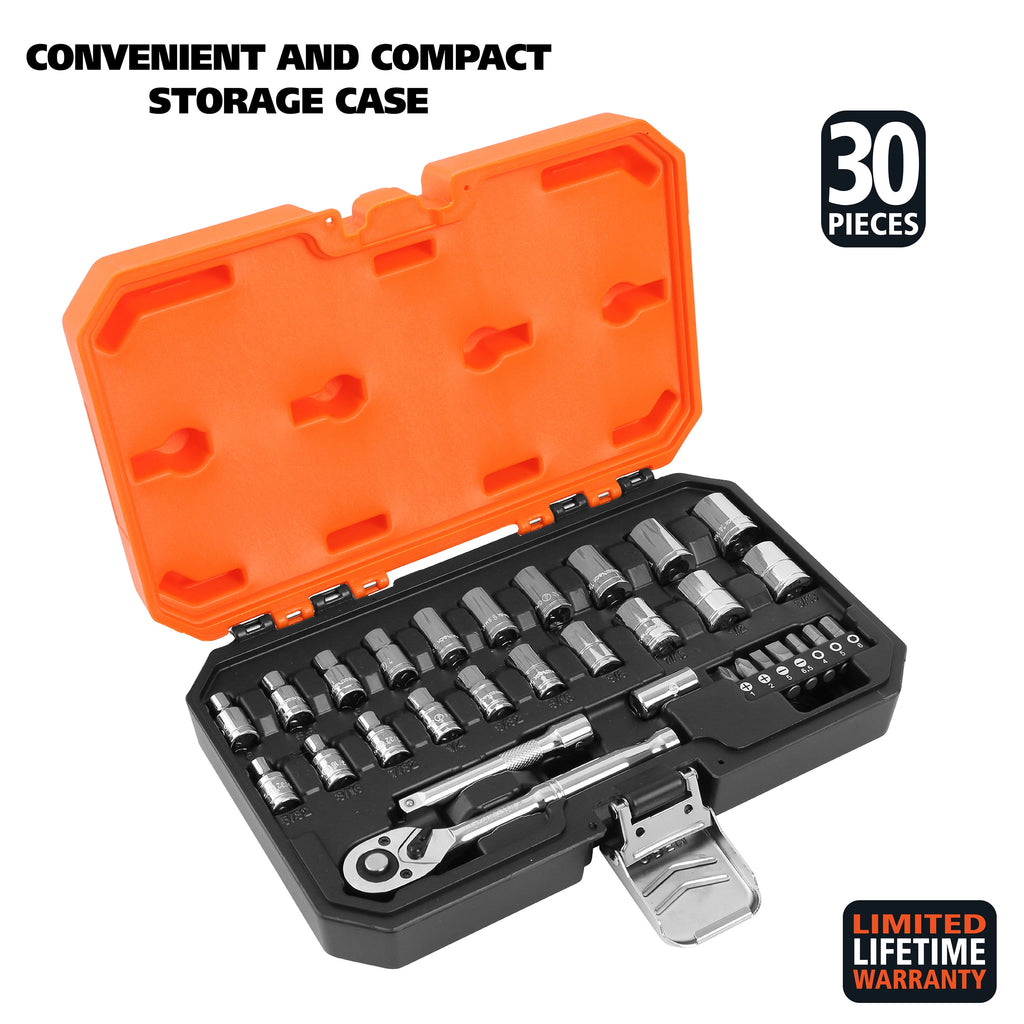 GreatNeck Mechanic's Tool Set, 30 Pieces, for Routine Auto Mainenance