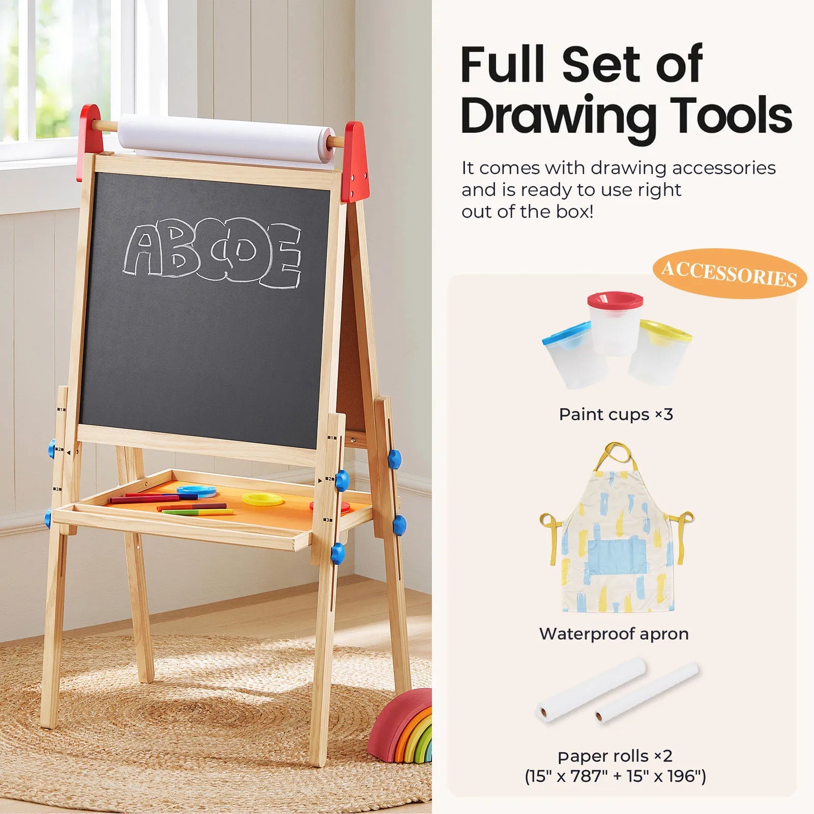 Tiny Land® 3-in-1 Art Easel for Kids