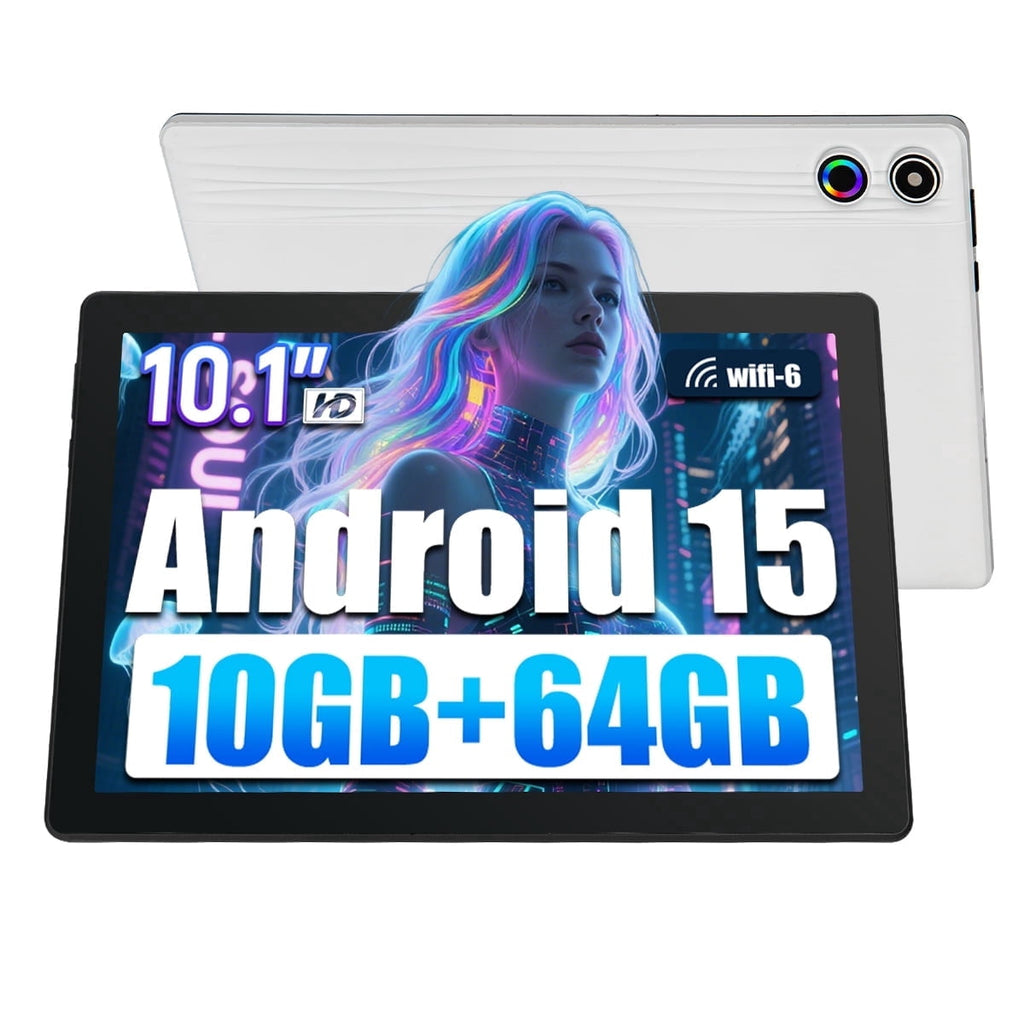 10.1 Inch Android 15 Tablet, Octa-Core Touch Screen Tablet, 10GB RAM+6