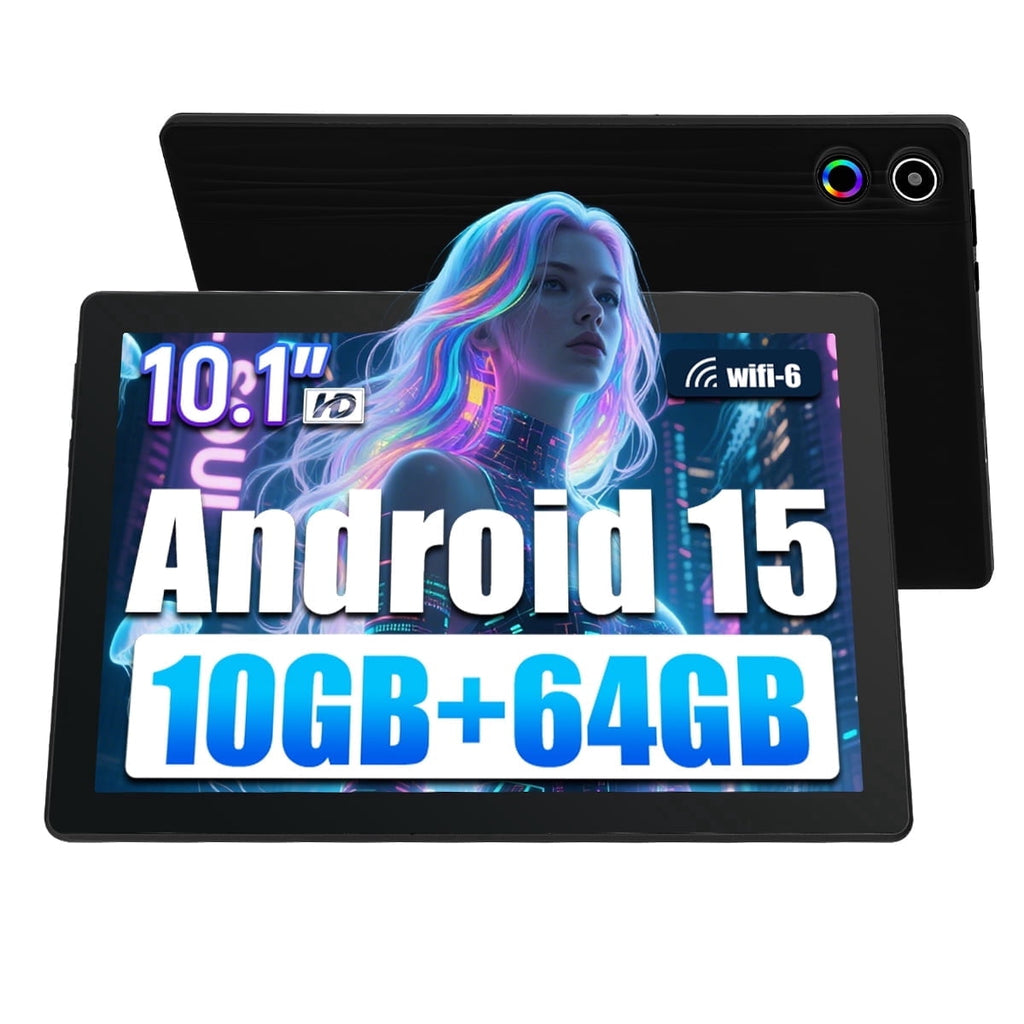 10.1 Inch Android 15 Tablet, Octa-Core Touch Screen Tablet, 10GB RAM+6