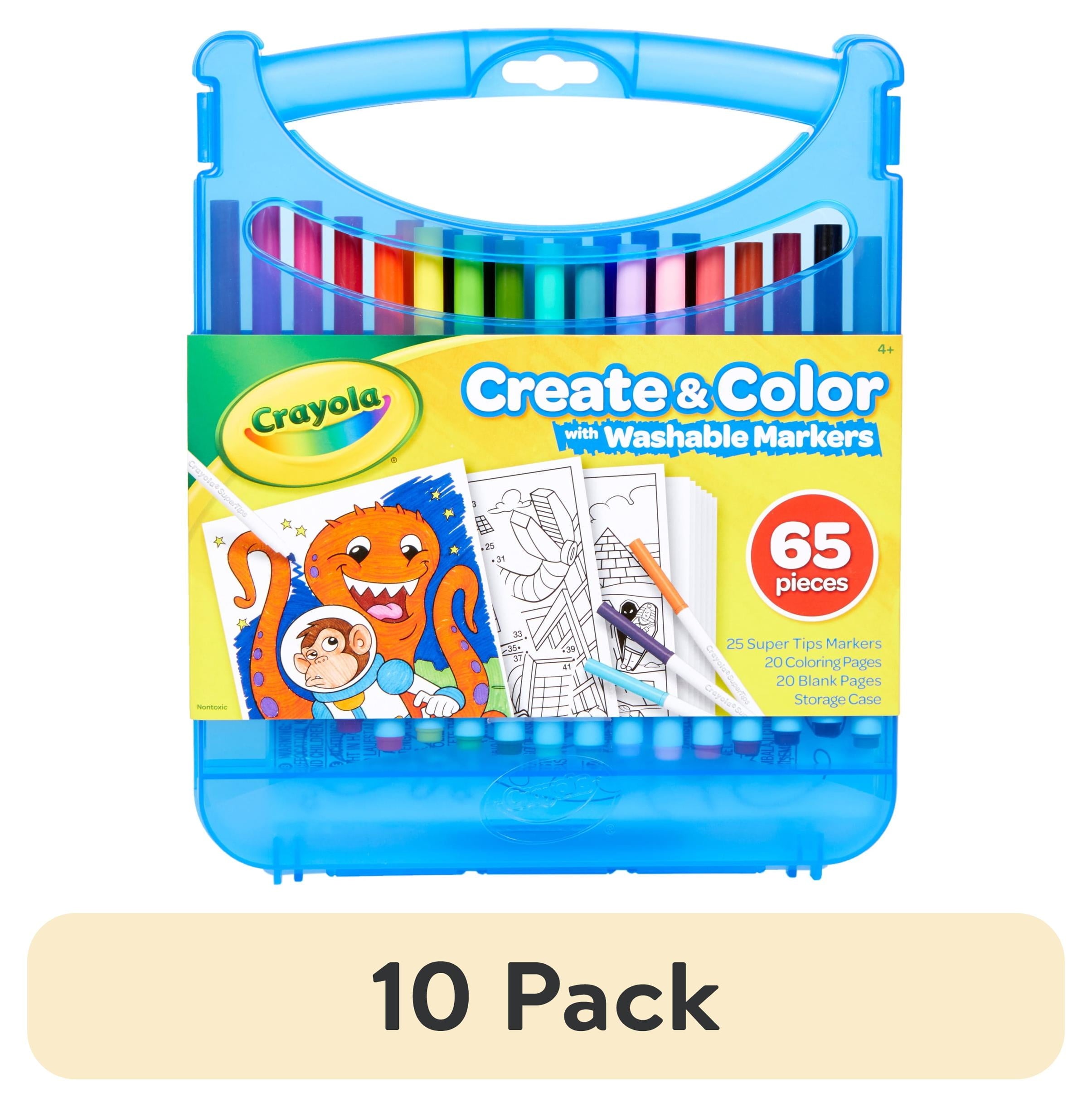 Crayola Create & Color Super Tips Marker Kit, 25 Ct with Storage, Back