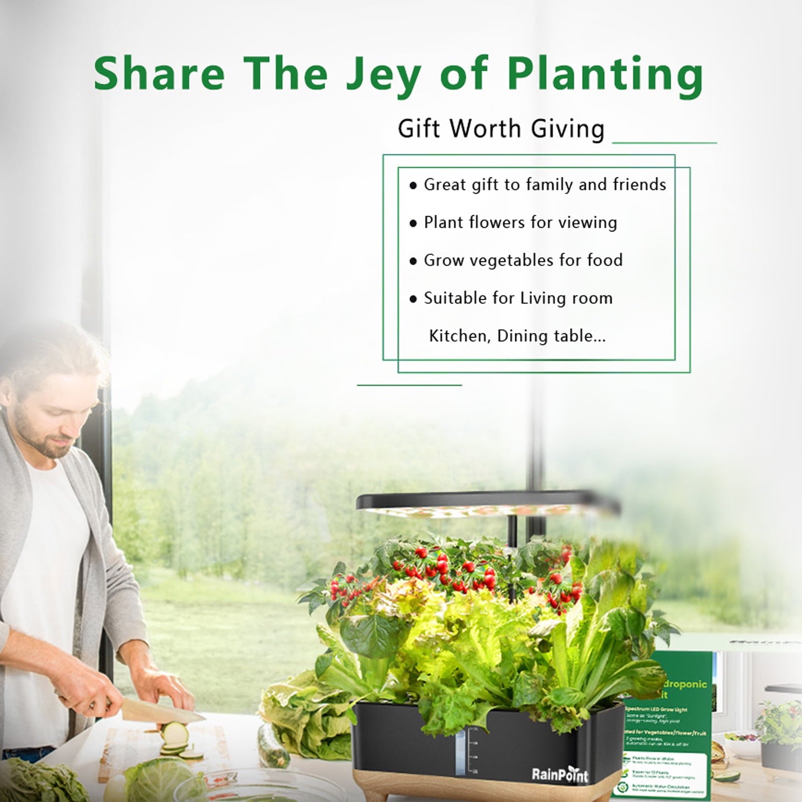 RainPoint 5L Smart Hydroponics System, Indoor Growing Kit 13 Pods