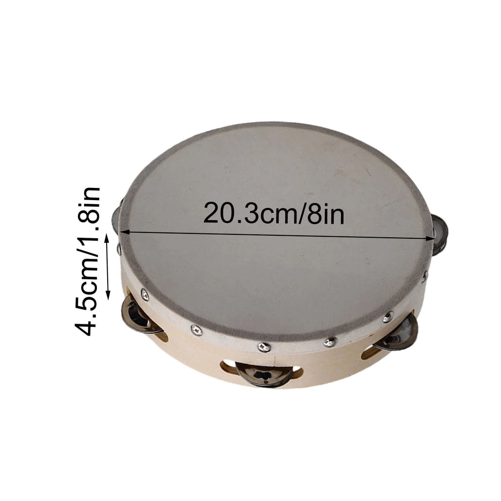 Hand Tambourine Drum for Kids | 4/6/7/8/9/10 Inch Poplar Wood | Alumin