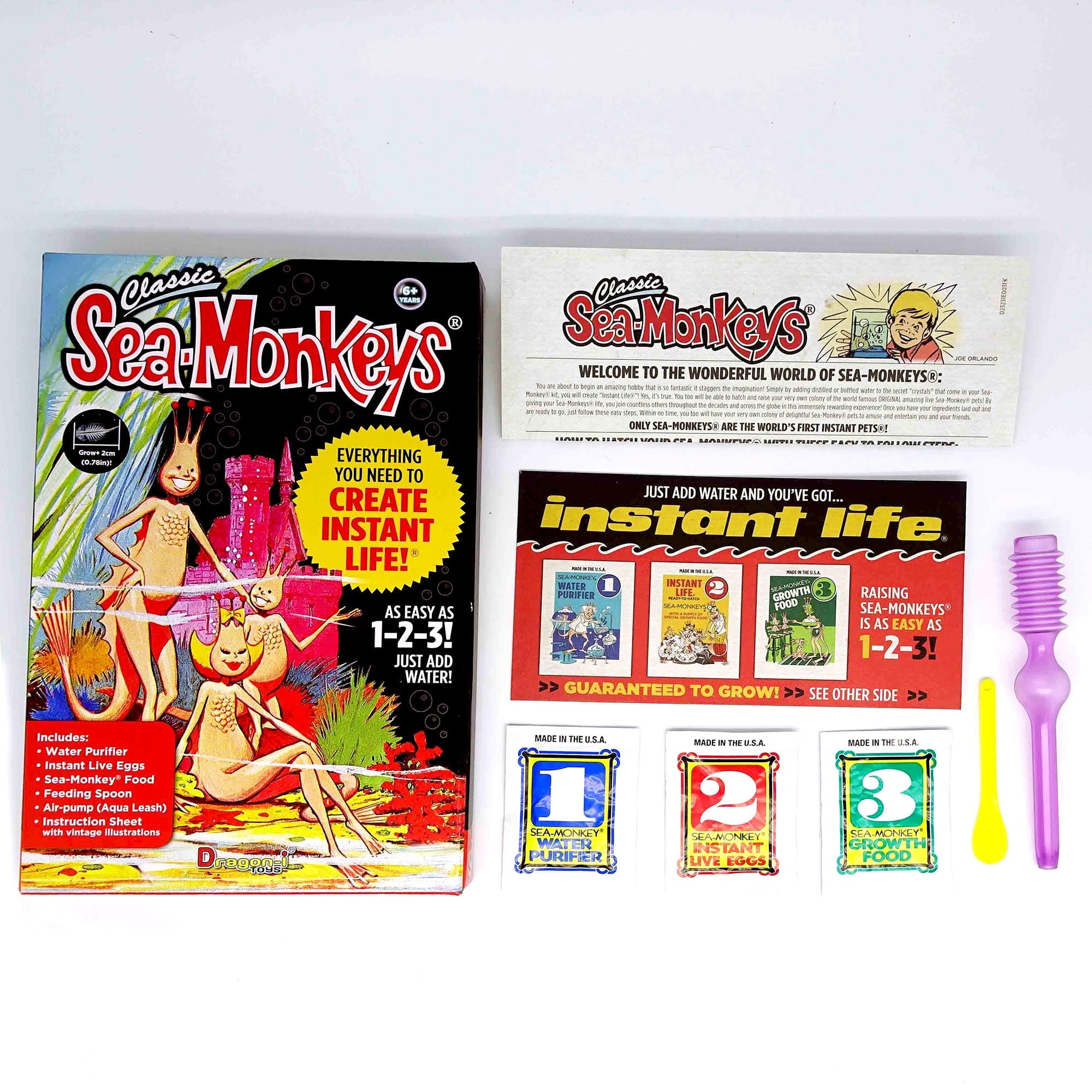 Sea-Monkeys: Retro Instant Life Kit - Tiny Brine Shrimp Growth Set, Wo