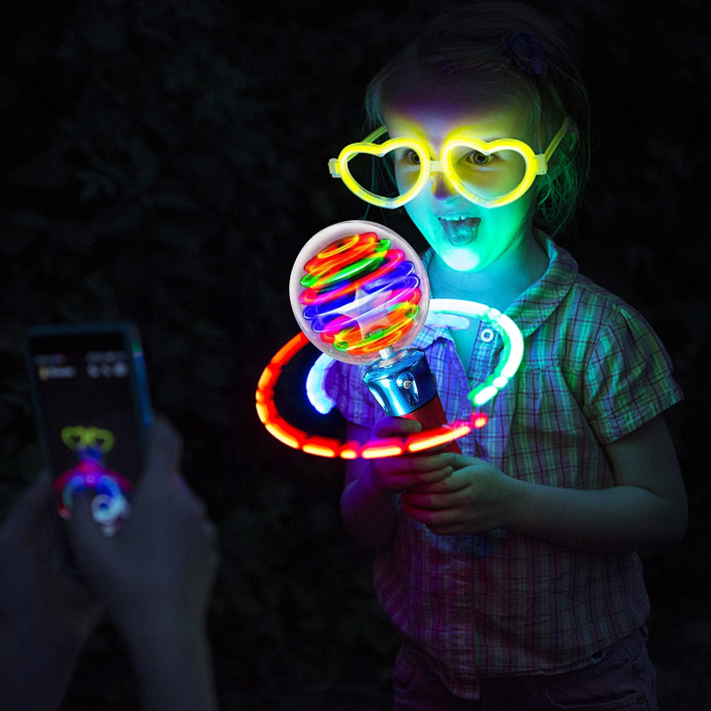 Elainilye Light Up Wand for Kids, Rotating LED Toy Wand for Boys and G