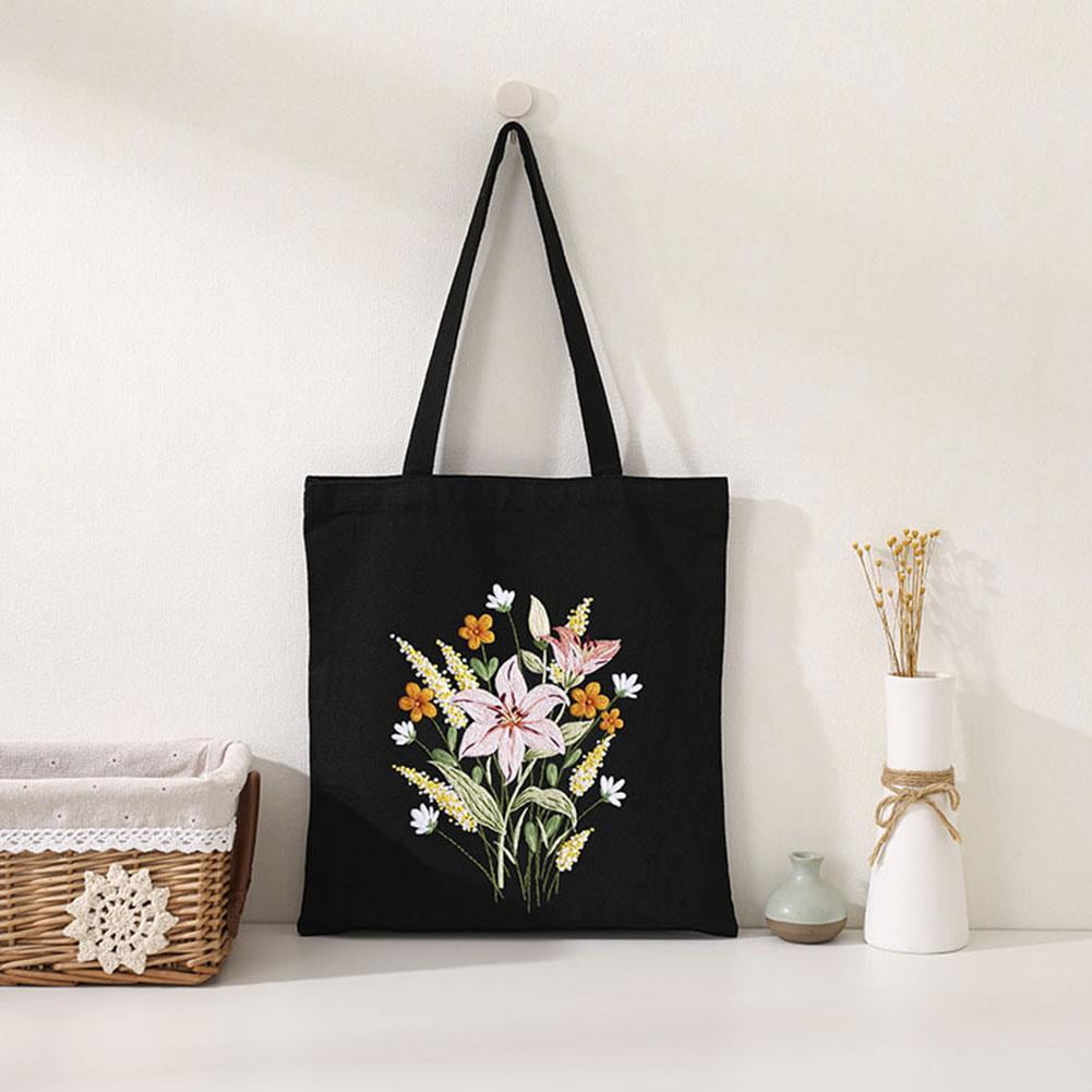 Embroidery Starter Kit for Beginners, DIY Canvas Tote Bag Embroidery K
