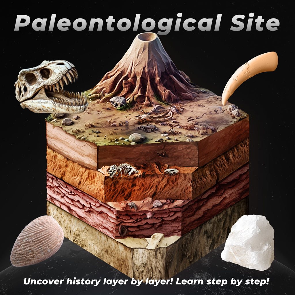 Piano Potato Paleontological Site Fossil Dig Kit for Kids, 4 Eras Laye