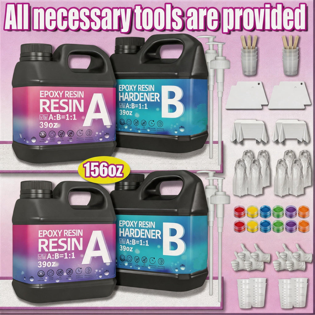156Oz Super Clear Epoxy Resin Kit - Bubble Free, Anti-Yellowing, Self-