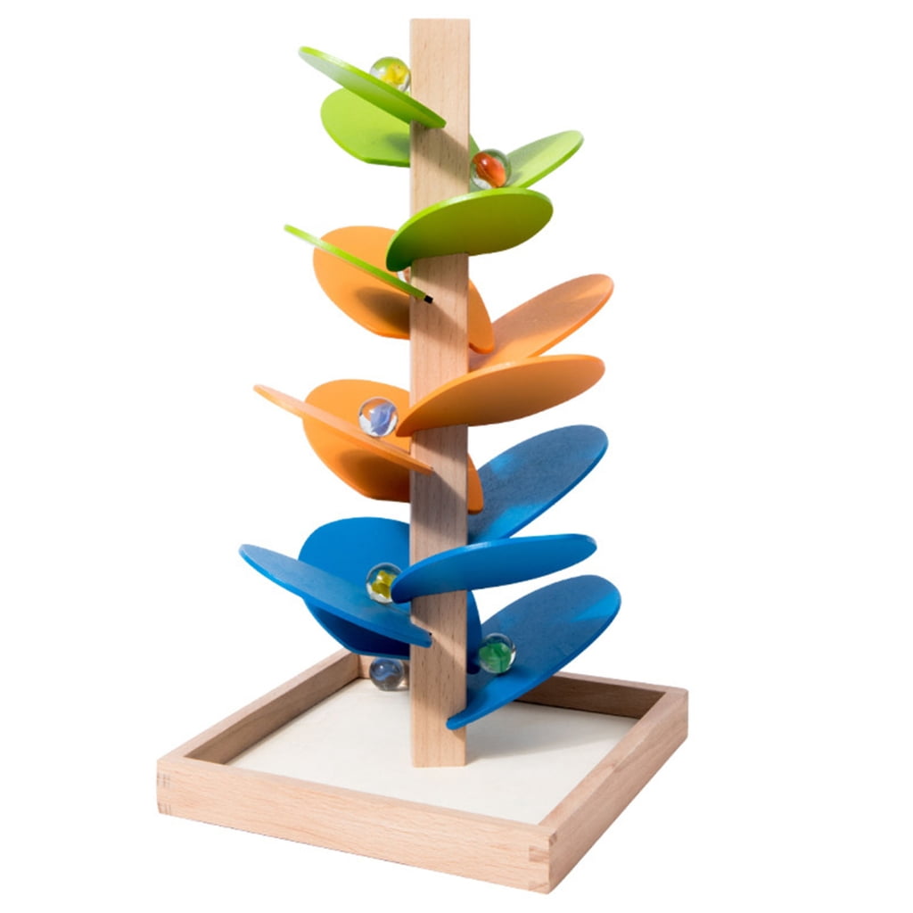 lanema Rainbow Music Tree Toy Wooden Ball Drop For Kids Educational Le