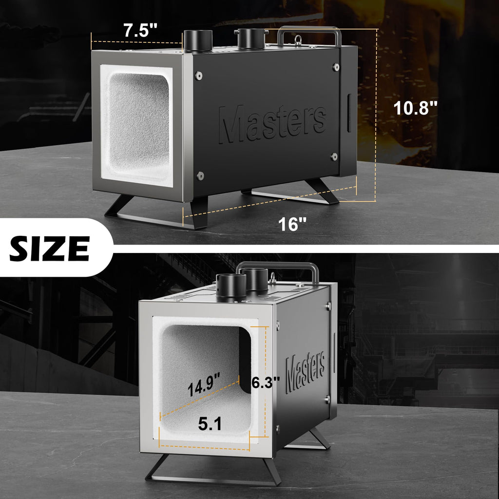 MMasters Portable Propane Forge, 2-Burner 2600°F Blacksmithing Forge