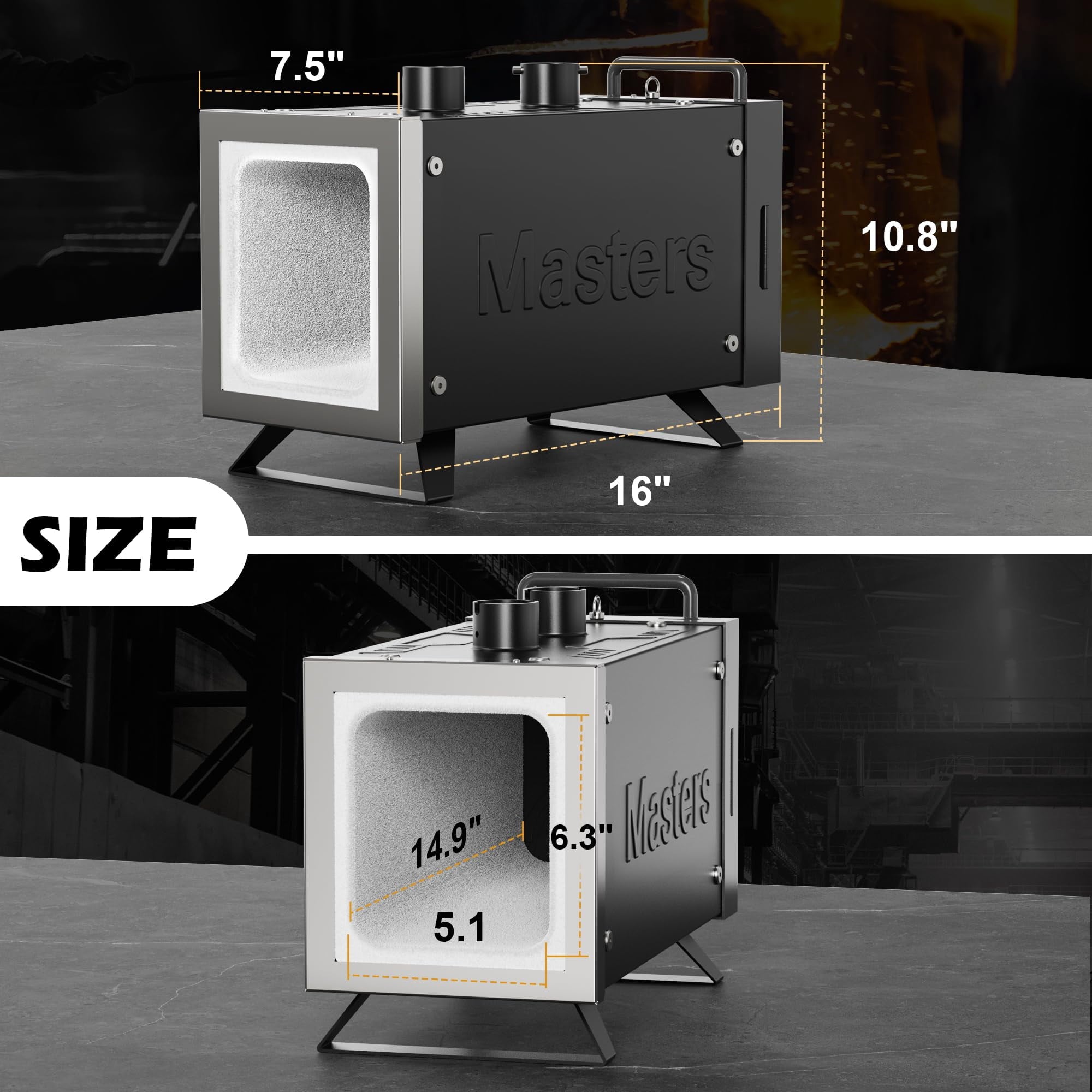MMasters Portable Propane Forge, 2-Burner 2600°F Blacksmithing Forge