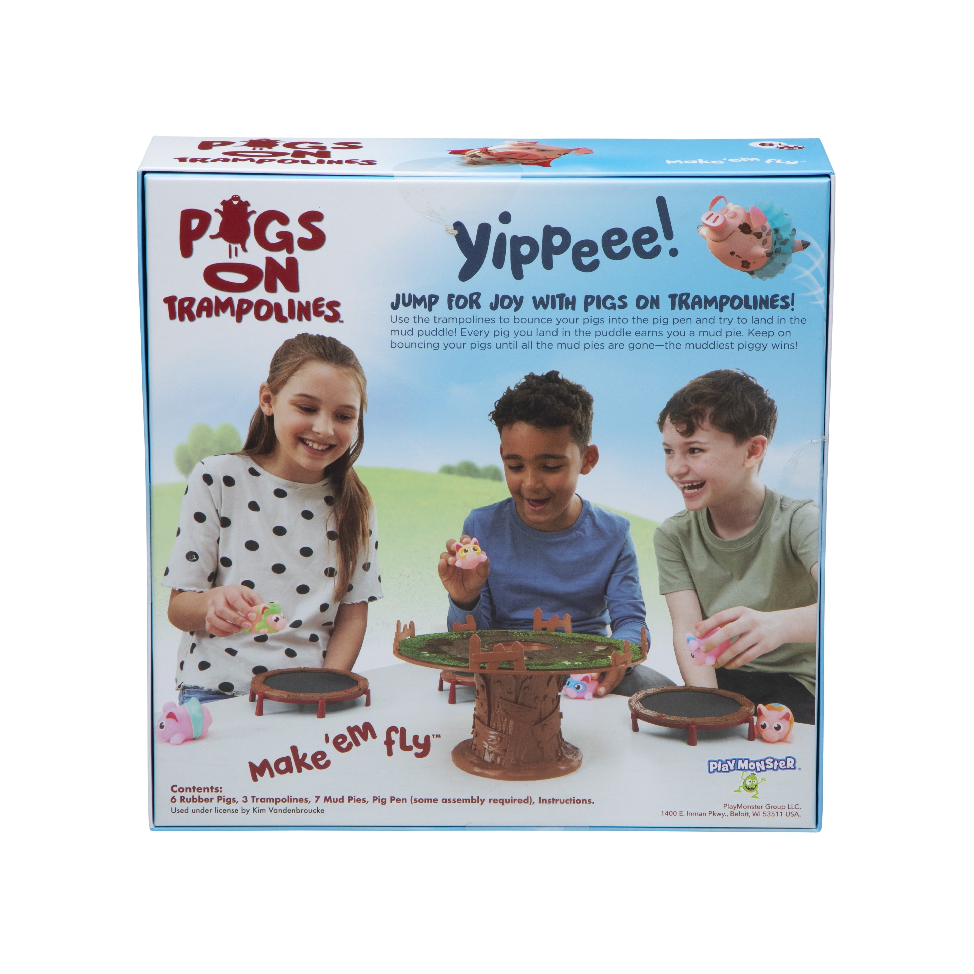 PlayMonster Pigs on Trampolines, Family Board Game, 2 to 3 Players, Ch