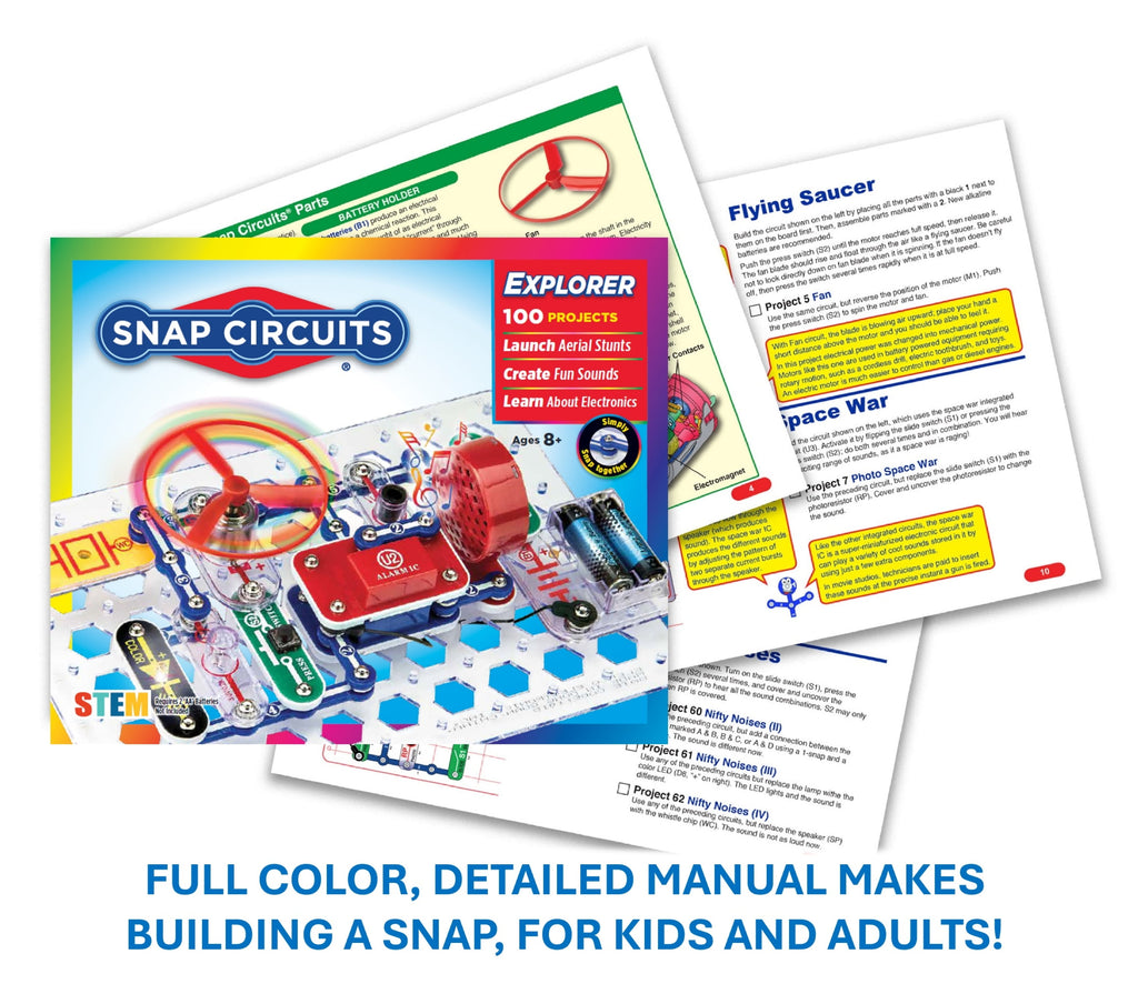 Snap Circuits Jr. SC100, Electronics Explorer Kit, 100+ Projects, Stem