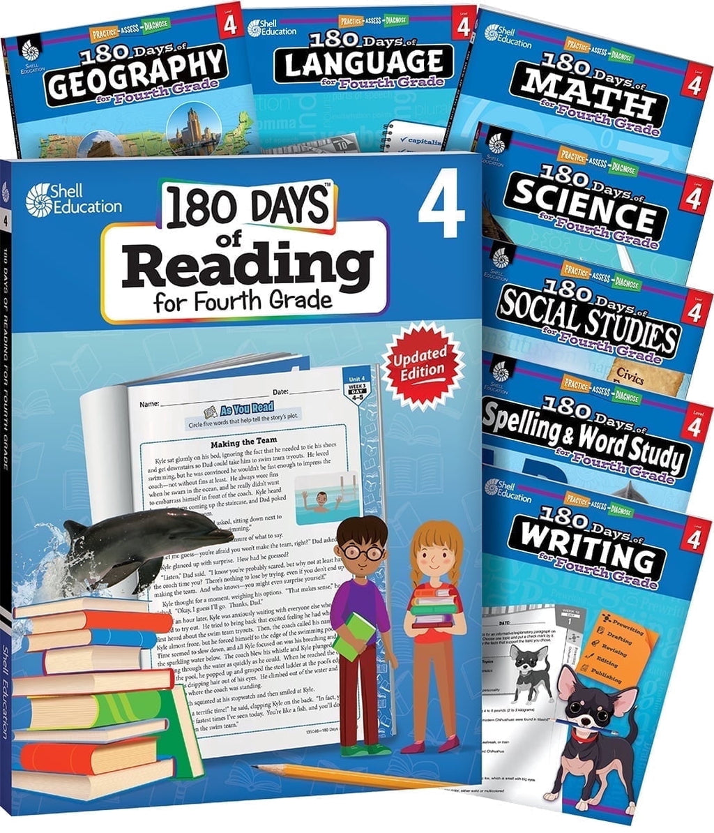 180 Days™: Practice Workbooks for Fourth Grade: Reading 2nd Edition,