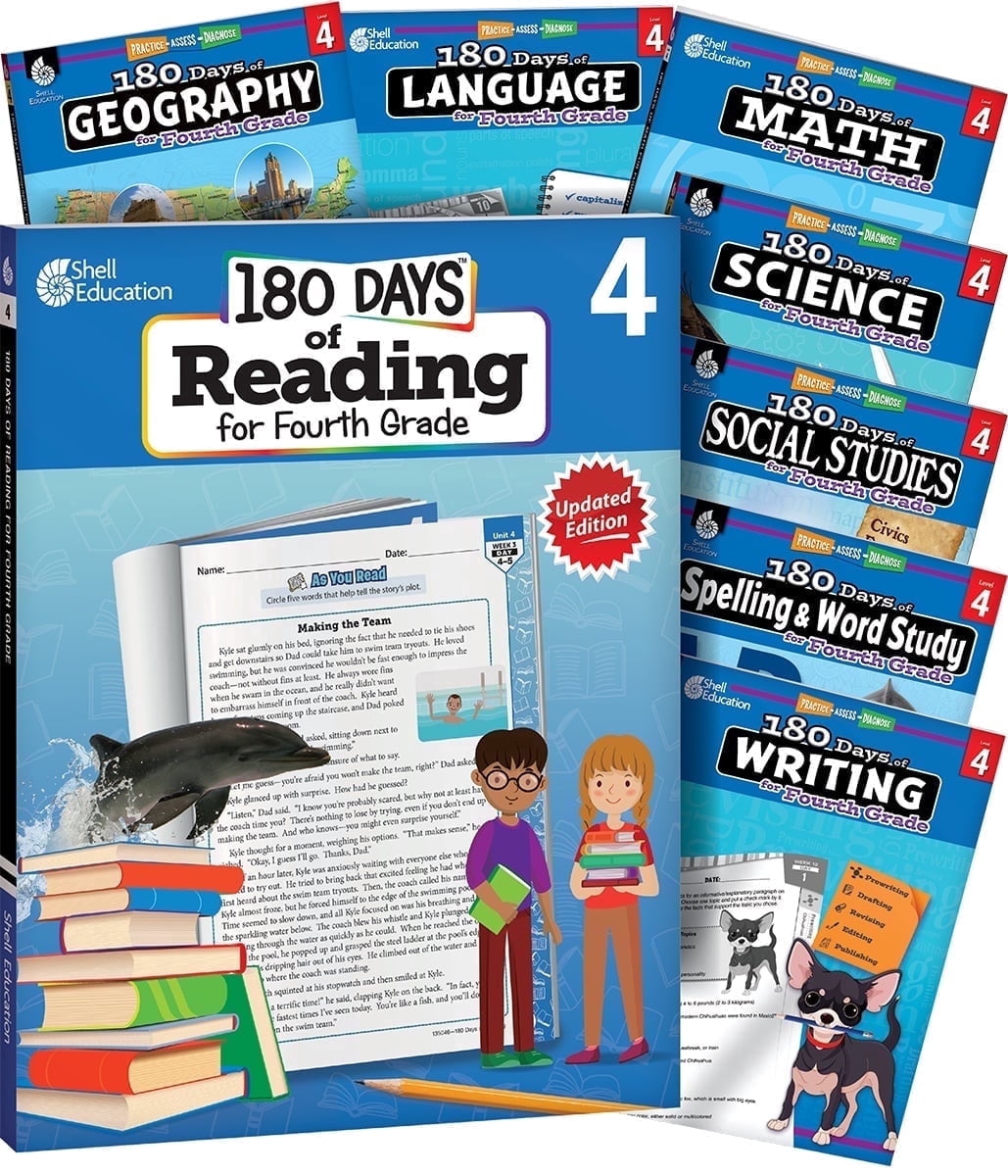 180 Days™: Practice Workbooks for Fourth Grade: Reading 2nd Edition,
