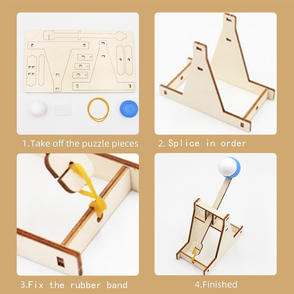 Wooden Trebuchet Construction Kit Educational DIY Mechanical Building
