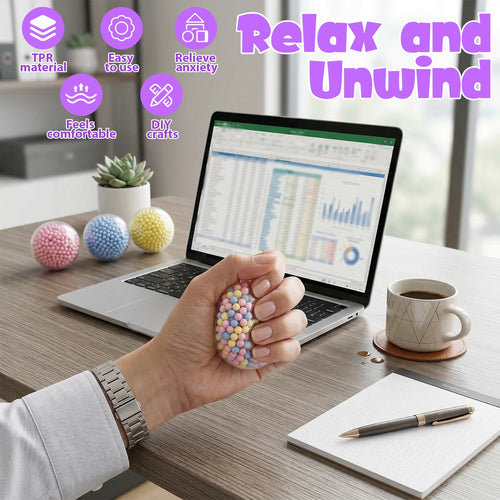 Austok DIY Stress Ball Making Kit, 15 PCS TPR Skins with Expander & Va