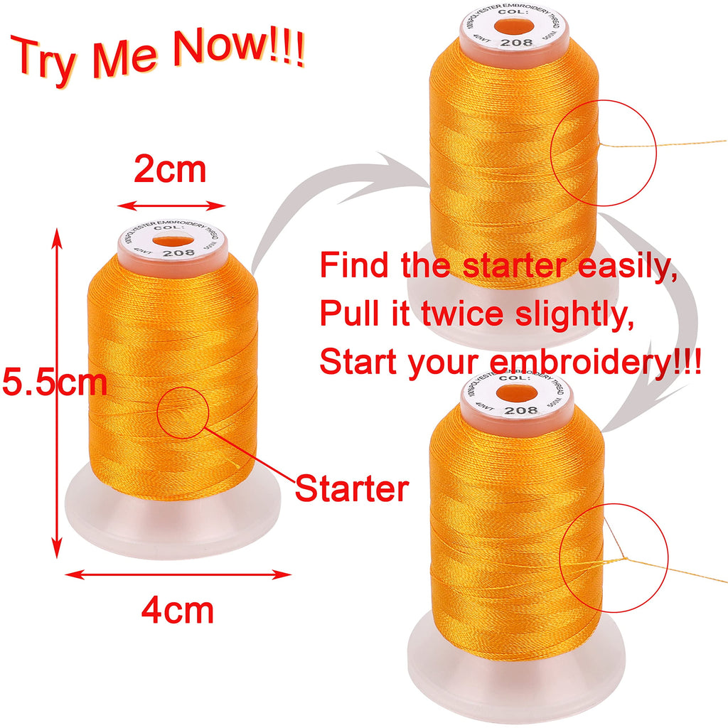 40 Spools Polyester Machine Embroidery Thread Kit 500M Colors Compatib