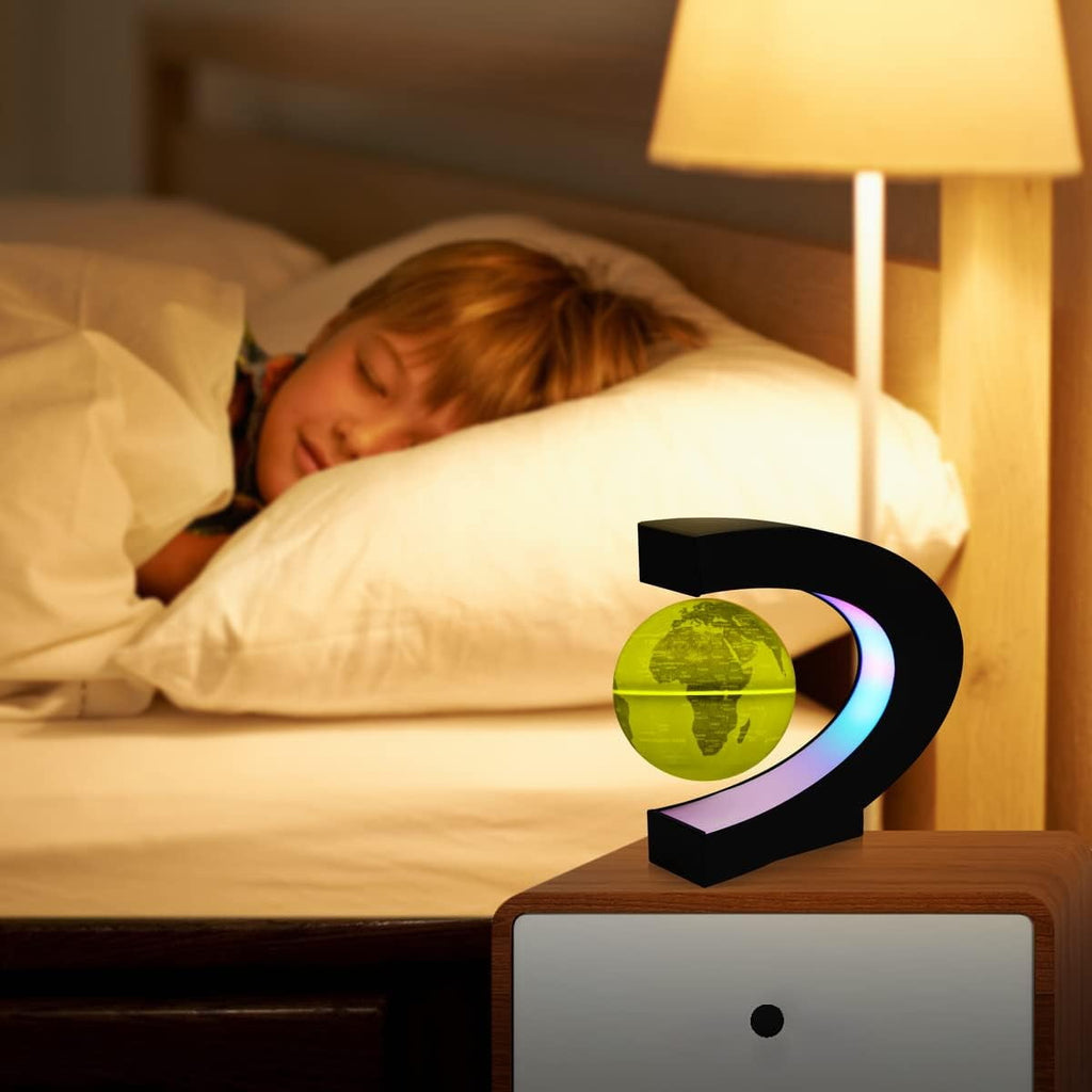 VGAzer Magnetic Levitating Globe C Shape,Floating Rotating Geographic